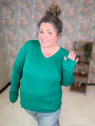 Everett Premium Long Sleeve Layering Top w/Thumbholes (10 COLORS)-2- Long Sleeve Tops-Michelle Mae-Styled by Stacked - A Plus Size Women's Boutique in Lakeville, MN