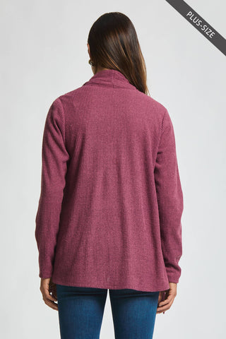 Winifred Wrap Top w/ Button Front-2- Long Sleeve Tops-Dear Scarlett-Styled by Stacked - A Plus Size Women's Boutique in Lakeville, MN