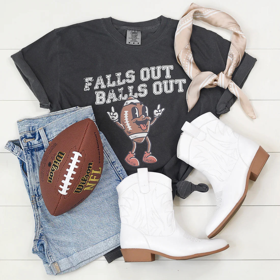 Falls Out Balls Out Retro Look Graphic Tee
