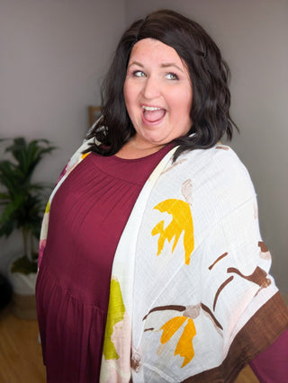 Alaia Watercolor Floral Kimono in Autumn-KIMONO-urbanista-Styled by Stacked - A Plus Size Women's Boutique in Lakeville, MN