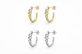 Modern Stacked Gem Open Hoop Earrings***-Stacked - A Plus Size Boutique-Styled by Stacked - A Plus Size Women's Boutique in Lakeville, MN