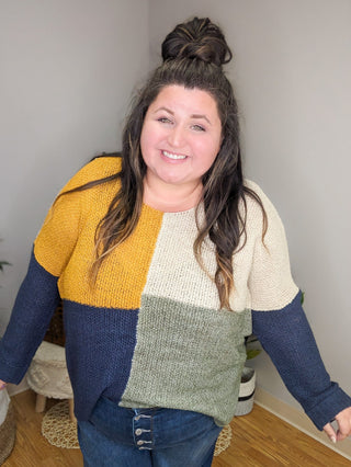 Filly Four Square Sweater (2 colors)-2- Long Sleeve Tops-Davi and Dani-Styled by Stacked - A Plus Size Women's Boutique in Lakeville, MN
