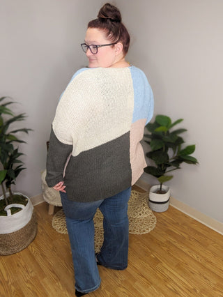 Filly Four Square Sweater (2 colors)-2- Long Sleeve Tops-Davi and Dani-Styled by Stacked - A Plus Size Women's Boutique in Lakeville, MN