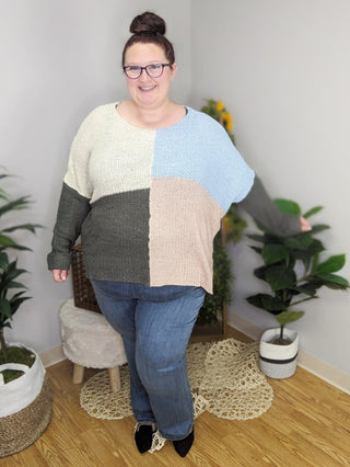 Filly Four Square Sweater (2 colors)-2- Long Sleeve Tops-Davi and Dani-Styled by Stacked - A Plus Size Women's Boutique in Lakeville, MN