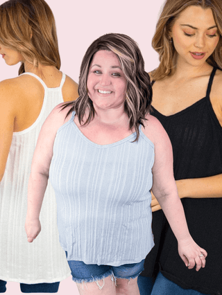 Finch Lightweight Sweater Knit Racerback Tank (3 colors)-1- ShortSlv/Slvless Tops-WHITE BIRCH-Styled by Stacked - A Plus Size Women's Boutique in Lakeville, MN