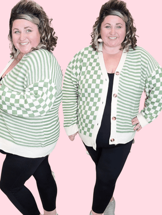 Finley Oversized Grandpa Cardigan Sweater in Checkerboard-4- Overlayer Tops-HAPTICS-Styled by Stacked - A Plus Size Women's Boutique in Lakeville, MN