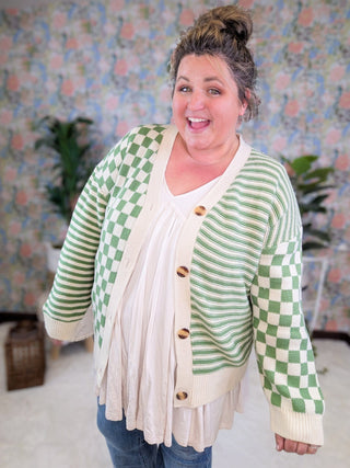 Finley Oversized Grandpa Cardigan Sweater in Checkerboard-4- Overlayer Tops-HAPTICS-Styled by Stacked - A Plus Size Women's Boutique in Lakeville, MN