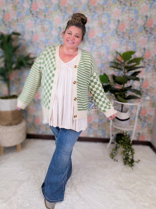 Finley Oversized Grandpa Cardigan Sweater in Checkerboard-4- Overlayer Tops-HAPTICS-Styled by Stacked - A Plus Size Women's Boutique in Lakeville, MN