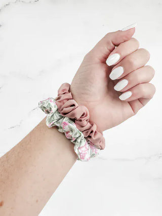 12- Accessories & Gifts Floral & Solid 2pc Scrunchie Set (6 colors) plus size clothing