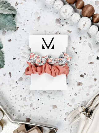 12- Accessories & Gifts Floral & Solid 2pc Scrunchie Set (6 colors) plus size clothing