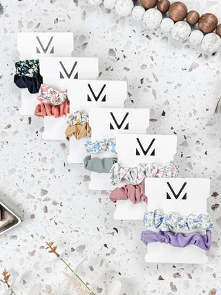 12- Accessories & Gifts Floral & Solid 2pc Scrunchie Set (6 colors) plus size clothing