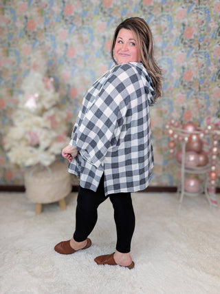Florence Cozy Buffalo Plaid Dolman Hooded Top-3- Hooded Tops-cream and sugar-Styled by Stacked - A Plus Size Women's Boutique in Lakeville, MN