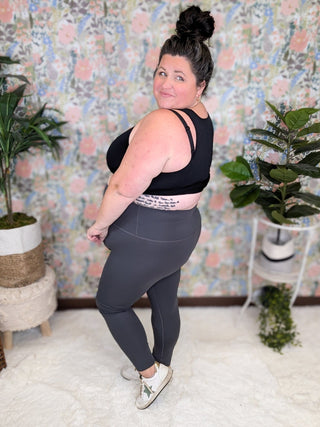 Full Length High Rise Leggings in Charcoal-8- Legging/Lounge/Bralette-WHITE BIRCH-Styled by Stacked - A Plus Size Women's Boutique in Lakeville, MN