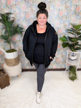 Full Length High Rise Leggings in Charcoal-8- Legging/Lounge/Bralette-WHITE BIRCH-Styled by Stacked - A Plus Size Women's Boutique in Lakeville, MN