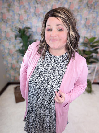 Gentry Tiered Short Sleeve Dress in Black + White Florals-11- Dress/Romp/Jump-sweet lovely by jen-Styled by Stacked - A Plus Size Women's Boutique in Lakeville, MN