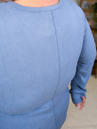 2- Long Sleeve Tops Georgia Luxe Brushed Ribbed Knit Snap Front Henley plus size clothing