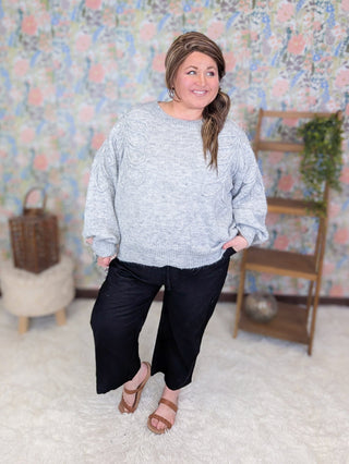 10- Bottoms Non-Denim Giselle Linen Blend Crop Pant in Black plus size clothing