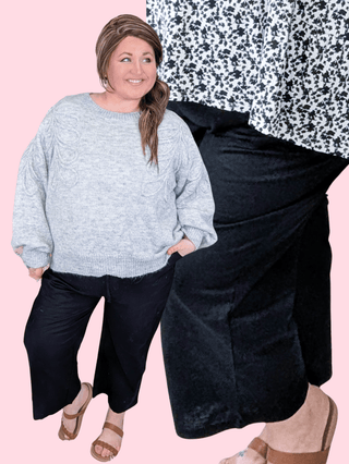 10- Bottoms Non-Denim Giselle Linen Blend Crop Pant in Black plus size clothing