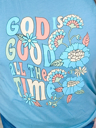 God is Good Tee on Teal Blue *DEAL*-6- Graphic Tops-i love my freedom-Styled by Stacked - A Plus Size Women's Boutique in Lakeville, MN