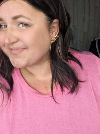 Gold Bow Earrings-12- Accessories & Gifts-babe wholesale-Styled by Stacked - A Plus Size Women's Boutique in Lakeville, MN