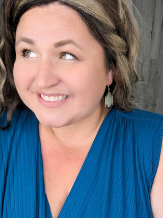 Gold Cased Hexagon Dangle Earrings (5 colors)-12- Accessories & Gifts-urbanista-Styled by Stacked - A Plus Size Women's Boutique in Lakeville, MN