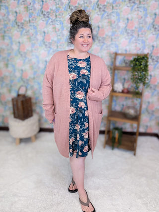 11- Dress/Romp/Jump Grayson Cold Shoulder Vintage Floral Dress in Dark Teal plus size clothing
