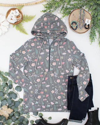 PHC Triple Stretch Halfzip Hoodie in Charcoal Wildflower