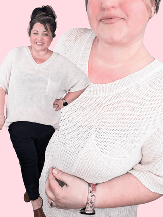 Hallie Short Sleeve Knit Sweater in Oat-1- ShortSlv/Slvless Tops-MICHELLE MAE-Styled by Stacked - A Plus Size Women's Boutique in Lakeville, MN