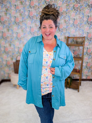 4- Overlayer Tops Hayes Buttondown Shirket in Solids (3 colors) plus size clothing