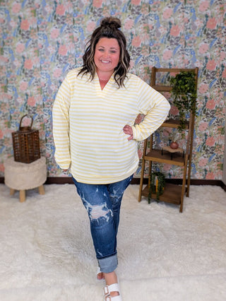 Haylee Lightweight Striped Hooded Pullover Sweater plus size clothing