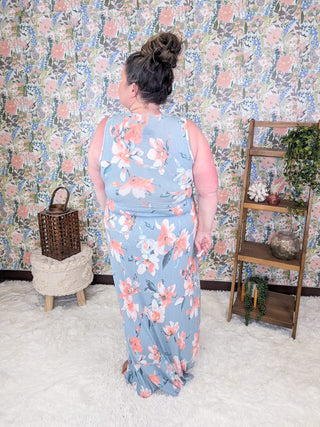 11- Dress/Romp/Jump Hazel Faux Wrap Front Maxi Dress in Florals (2 Colors) plus size clothing