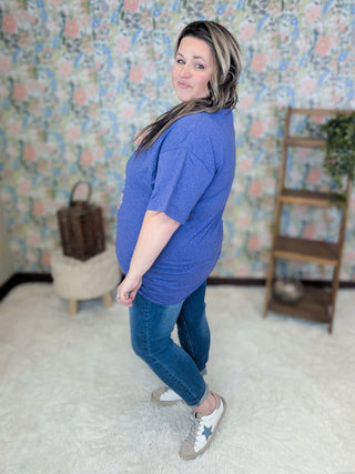 He is Risen Tee on Purple *DEAL*-6- Graphic Tops-i love my freedom-Styled by Stacked - A Plus Size Women's Boutique in Lakeville, MN