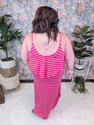 Helena Striped Sleeveless Maxi Dress w/Flutter Top (2 Colors)-11- Dress/Romp/Jump-sweet lovely by jen-Styled by Stacked - A Plus Size Women's Boutique in Lakeville, MN