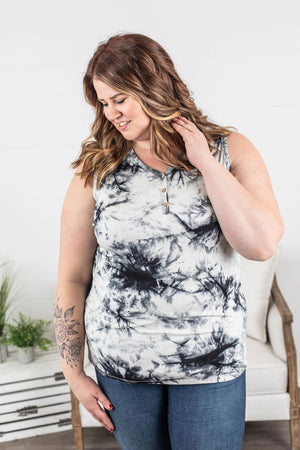 SALE-  BUTTONFRONT HENLEY TANK- PRINTS