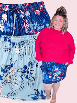 Hilton Floral Pull On Skort (2 Colors)-10- Bottoms Non-Denim-MICHELLE MAE-Styled by Stacked - A Plus Size Women's Boutique in Lakeville, MN