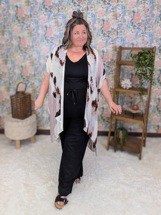 11- Dress/Romp/Jump Holly Double Vee Scuba Jumpsuit in Black plus size clothing