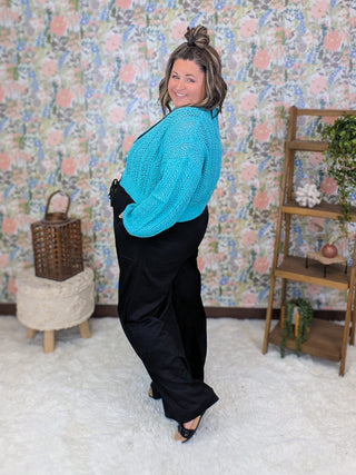11- Dress/Romp/Jump Holly Double Vee Scuba Jumpsuit in Black plus size clothing