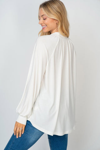Hope Flowy Mockneck Long Sleeve Top (4 Colors)-2- Long Sleeve Tops-WHITE BIRCH-Styled by Stacked - A Plus Size Women's Boutique in Lakeville, MN