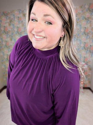 Hope Flowy Mockneck Long Sleeve Top (4 Colors)-2- Long Sleeve Tops-WHITE BIRCH-Styled by Stacked - A Plus Size Women's Boutique in Lakeville, MN