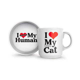***I Heart My Cat Mug + Cat Bowl Set-12- Accessories & Gifts-Fred & Friends-Styled by Stacked - A Plus Size Women's Boutique in Lakeville, MN