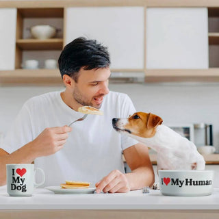 ***I Heart My Dog Mug + Dog Bowl Set-12- Accessories & Gifts-Fred & Friends-Styled by Stacked - A Plus Size Women's Boutique in Lakeville, MN