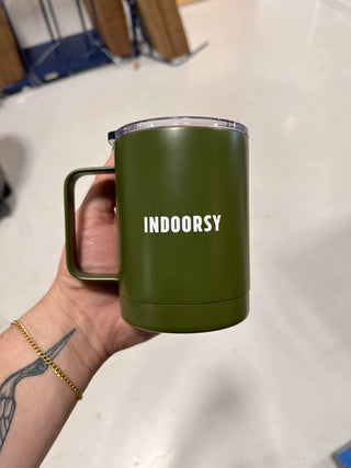 Indoorsy Metal Travel Mug on Olive-12- Accessories & Gifts-MUGSBY-Styled by Stacked - A Plus Size Women's Boutique in Lakeville, MN