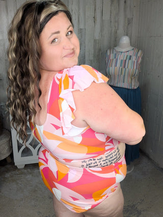 ***Isla Metal Accent Ruffle Strap 2pc Swimsuit (2 colors)-SWIMWEAR-WHITE BIRCH-Styled by Stacked - A Plus Size Women's Boutique in Lakeville, MN