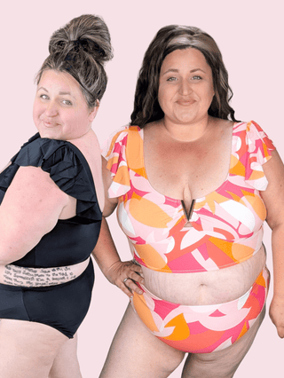 ***Isla Metal Accent Ruffle Strap 2pc Swimsuit (2 colors)-SWIMWEAR-WHITE BIRCH-Styled by Stacked - A Plus Size Women's Boutique in Lakeville, MN