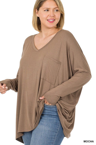 Jamie Luxe Slouchy Long Sleeve Top-2- Long Sleeve Tops-zenana-Styled by Stacked - A Plus Size Women's Boutique in Lakeville, MN