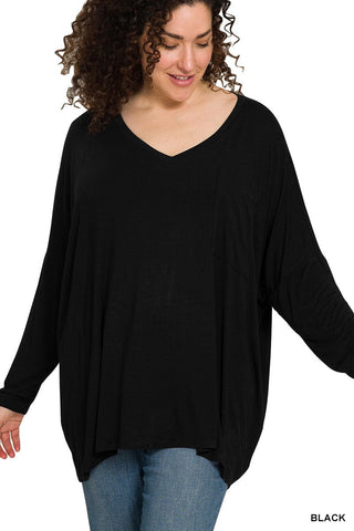 Jamie Luxe Slouchy Long Sleeve Top-2- Long Sleeve Tops-zenana-Styled by Stacked - A Plus Size Women's Boutique in Lakeville, MN
