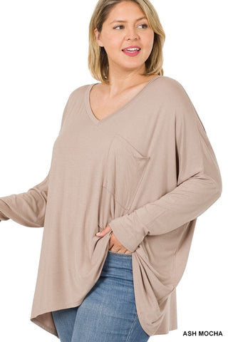 Jamie Luxe Slouchy Long Sleeve Top-2- Long Sleeve Tops-zenana-Styled by Stacked - A Plus Size Women's Boutique in Lakeville, MN