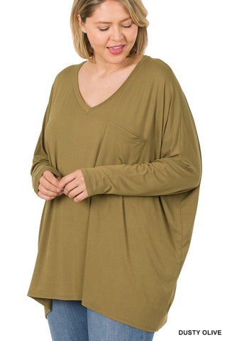 Jamie Luxe Slouchy Long Sleeve Top-2- Long Sleeve Tops-zenana-Styled by Stacked - A Plus Size Women's Boutique in Lakeville, MN