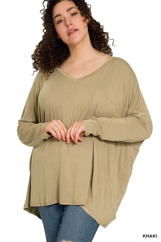 Jamie Luxe Slouchy Long Sleeve Top-2- Long Sleeve Tops-zenana-Styled by Stacked - A Plus Size Women's Boutique in Lakeville, MN