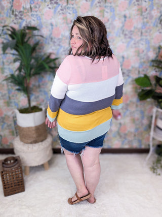 Jana Thermal Colorblock Knit Pullover Top-2- Long Sleeve Tops-lovely melody-Styled by Stacked - A Plus Size Women's Boutique in Lakeville, MN